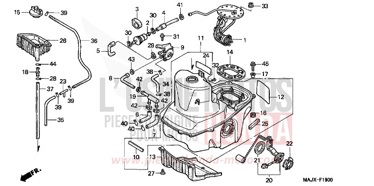 KRAFTSTOFFTANK von Pan-European ABS MIDDY BLUE METTALIC (B162) von 2000